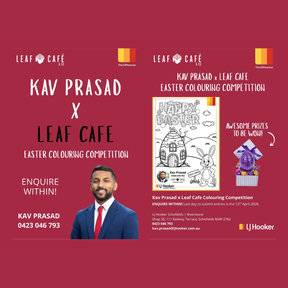 Easter Colouring Competition - Kav Prasad x Leaf Cafe